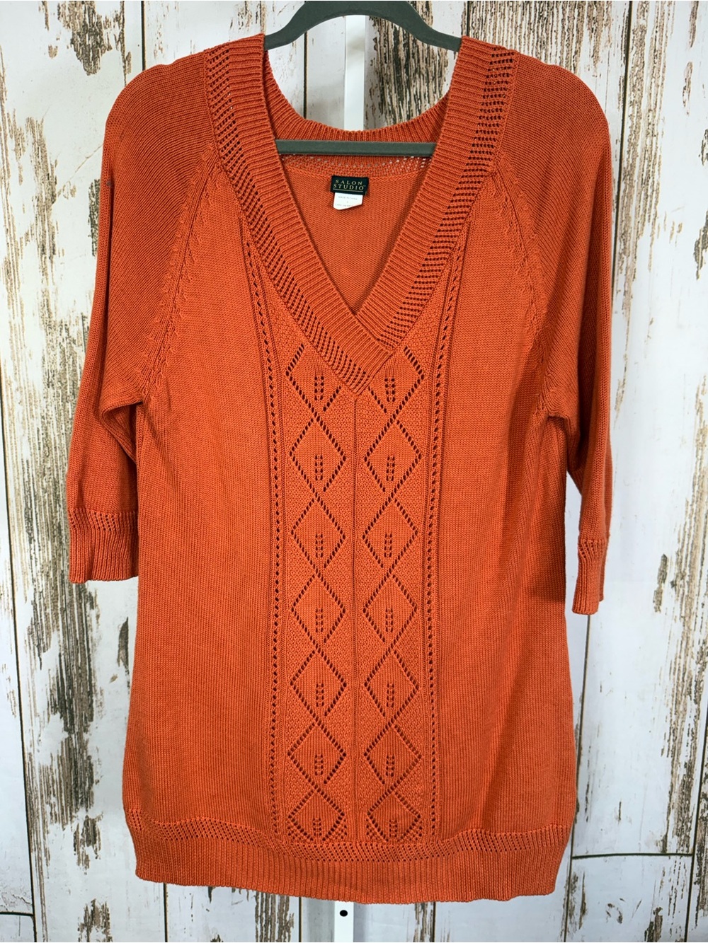 Salon Studio, Burnt Orange Knit Sweater. Size Small. In good used condition!